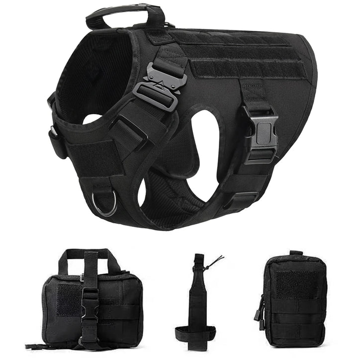 Tactical Military Dog Harness with Leash Set - Professional Training Vest for Large Breeds
