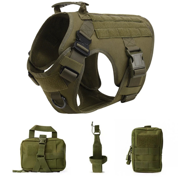 Tactical Military Dog Harness with Leash Set - Professional Training Vest for Large Breeds
