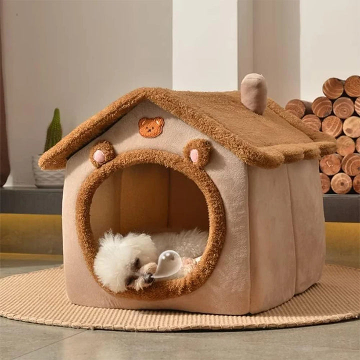 Foldable Pet House - Removable Washable Cat Cave & Puppy Sofa Bed