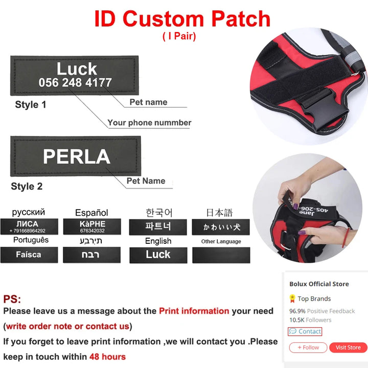 Custom ID Dog Harness