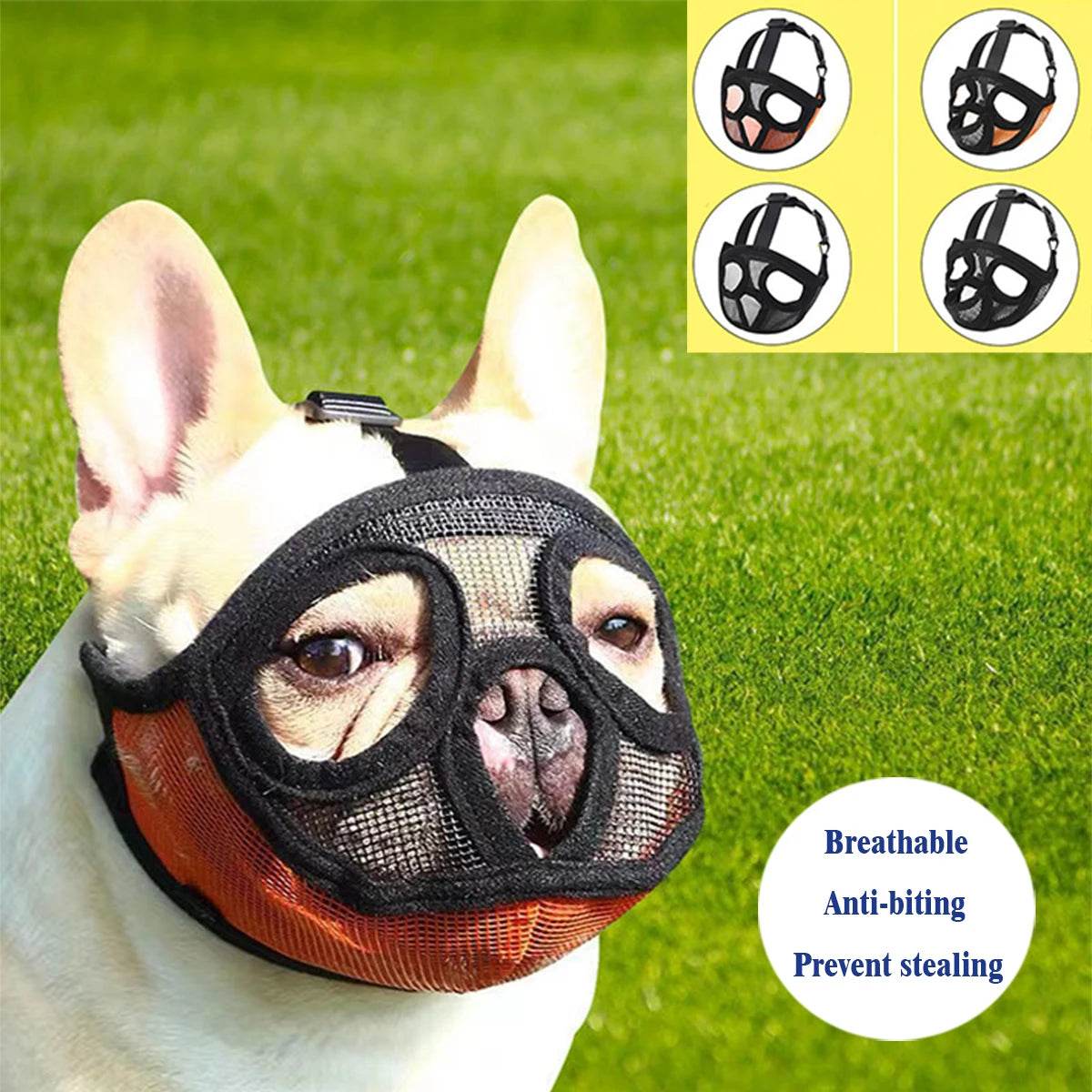 Bulldog Anti-Bite Breathable Dog Mask - Moment Pets