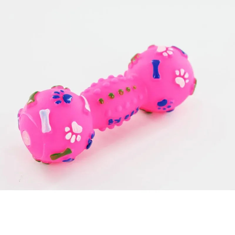 Plastic Squeaky Dumbbell Dog Toy