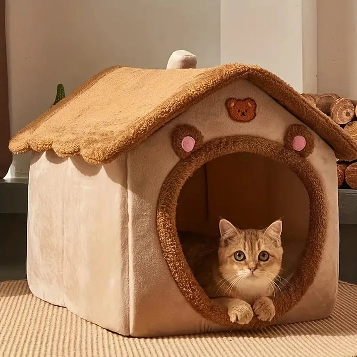 Foldable Pet House - Removable Washable Cat Cave & Puppy Sofa Bed