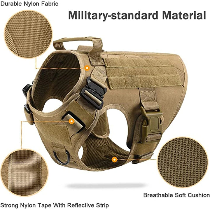 Tactical Military Dog Harness with Leash Set - Professional Training Vest for Large Breeds