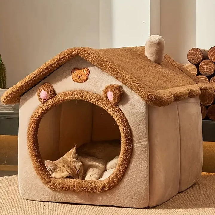 Foldable Pet House - Removable Washable Cat Cave & Puppy Sofa Bed