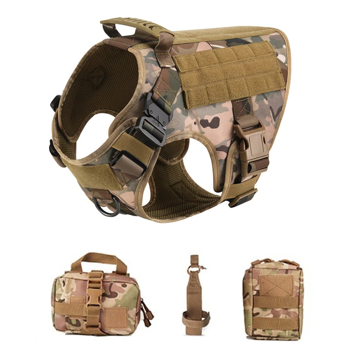 Tactical Military Dog Harness with Leash Set - Professional Training Vest for Large Breeds