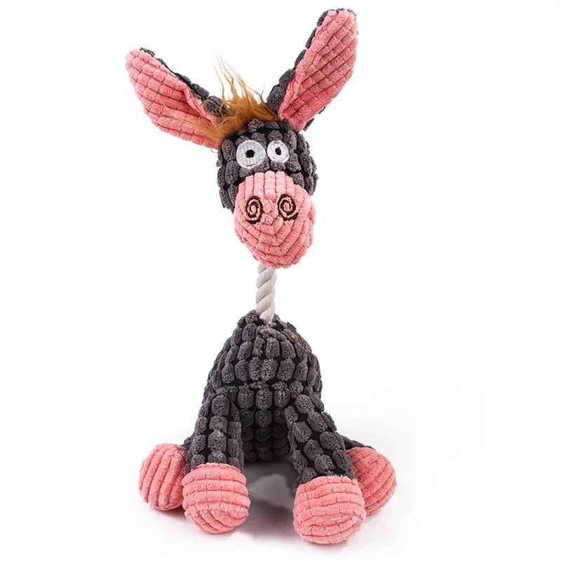 Corduroy Squeaky Dog Plush Toy