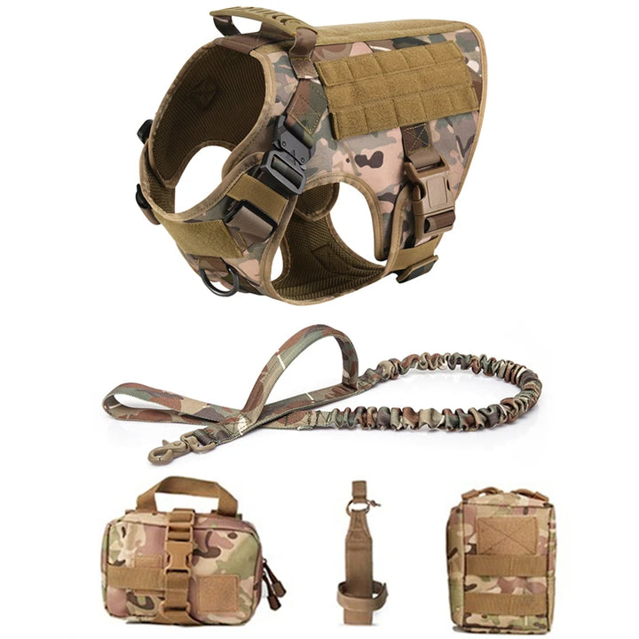 Tactical Military Dog Harness with Leash Set - Professional Training Vest for Large Breeds