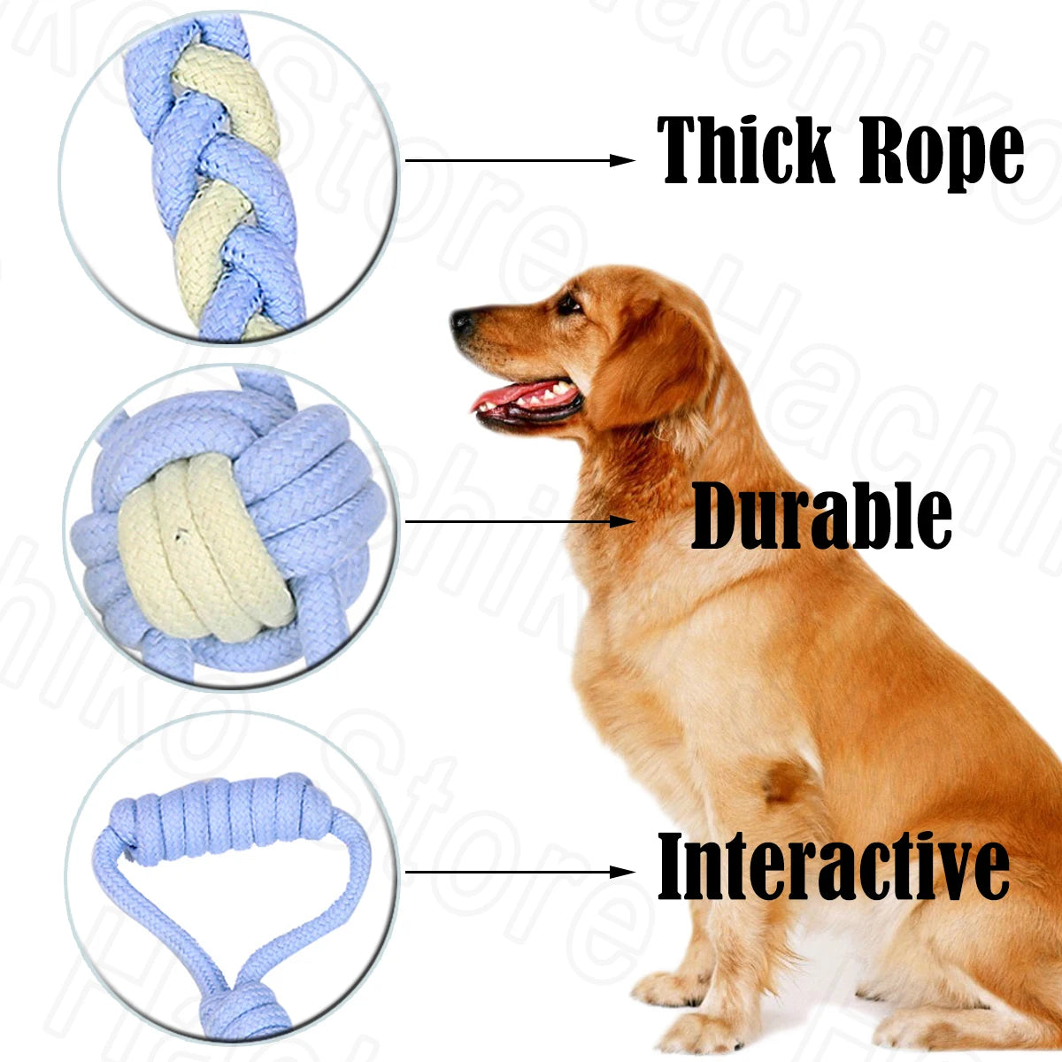 Indestructible Interactive Cotton Rope Toy