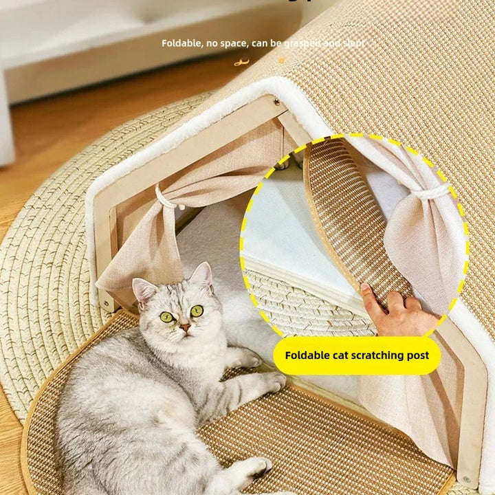 Cozy Cabin Cat House & Scratch Lodge