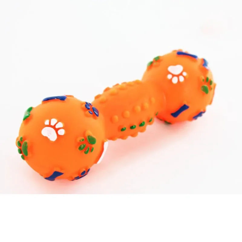 Plastic Squeaky Dumbbell Dog Toy