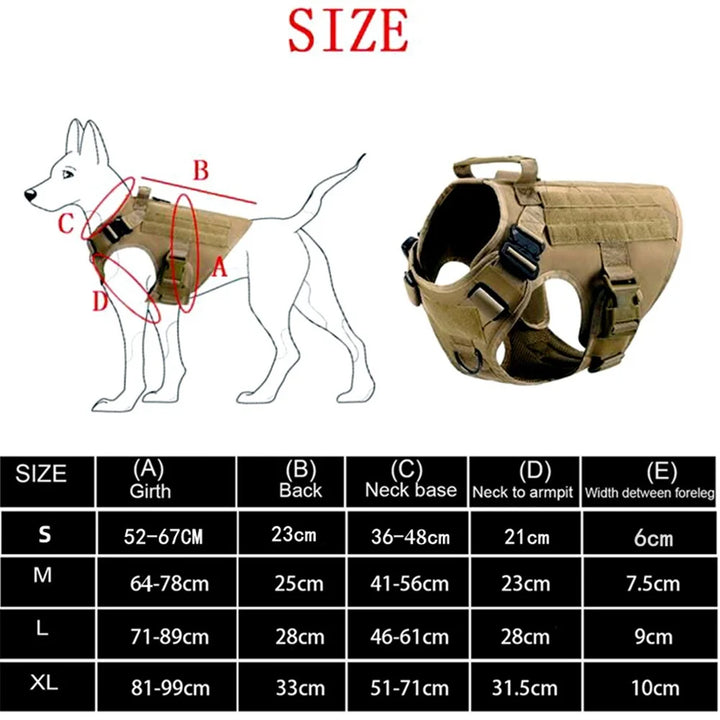 Tactical Military Dog Harness with Leash Set - Professional Training Vest for Large Breeds