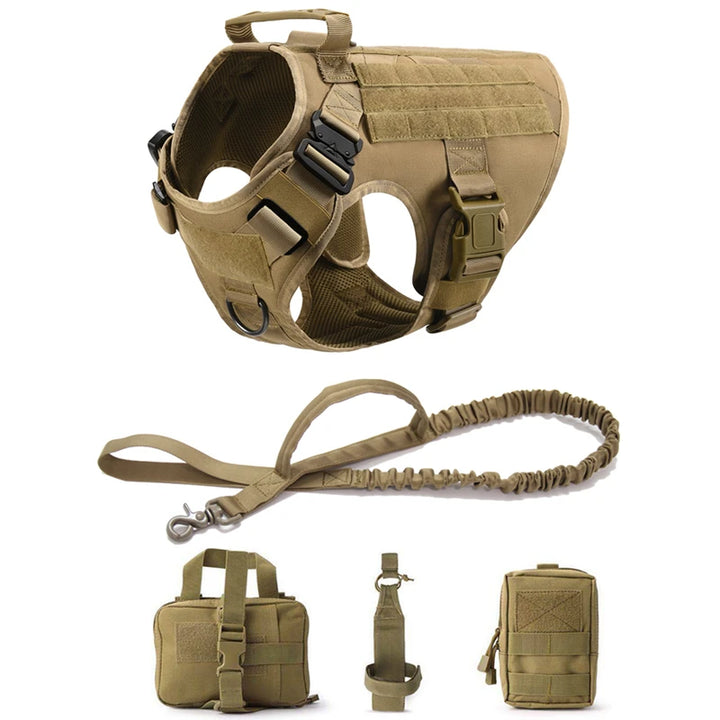 Tactical Military Dog Harness with Leash Set - Professional Training Vest for Large Breeds