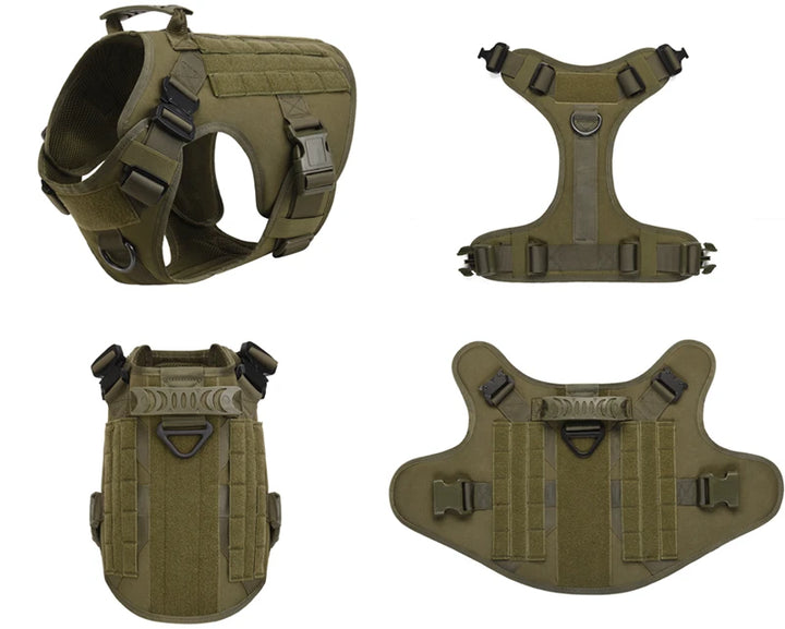 Tactical Military Dog Harness with Leash Set - Professional Training Vest for Large Breeds