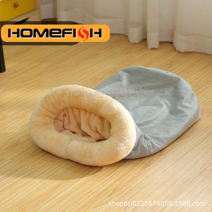 Autumn and Winter Cat Sleeping Bag Semi-enclosed Cat Nest Warm Small and Medium-sized Pet Nest Can Be Disassembled and Washed