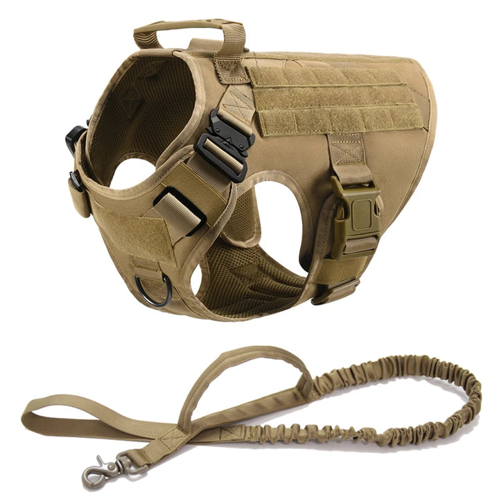 Tactical Military Dog Harness with Leash Set - Professional Training Vest for Large Breeds