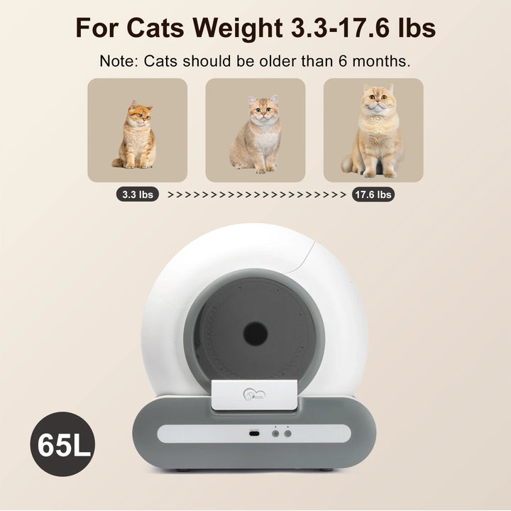 65L Self-Cleaning Litter Box