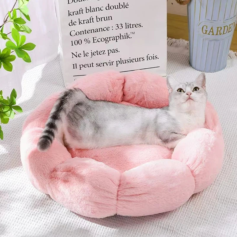 Soft Plush Cat Flower Nest - Moment Pets