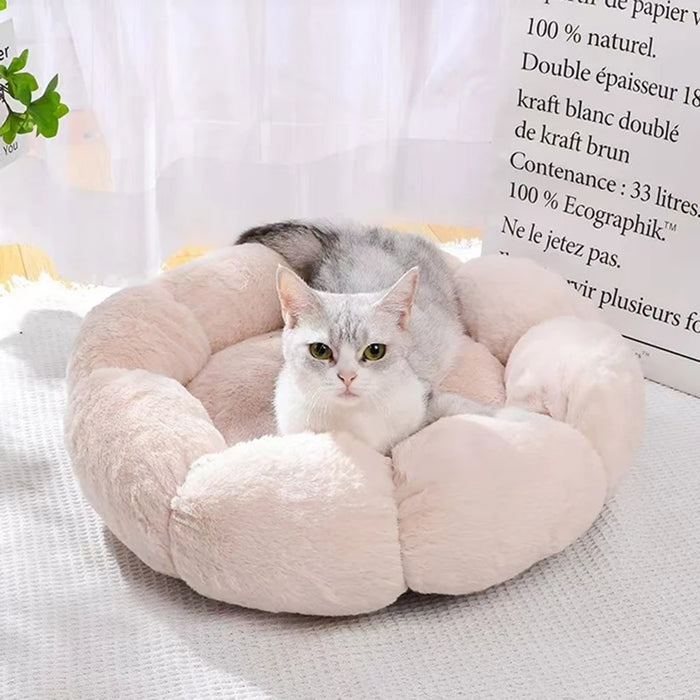 Soft Plush Cat Flower Nest